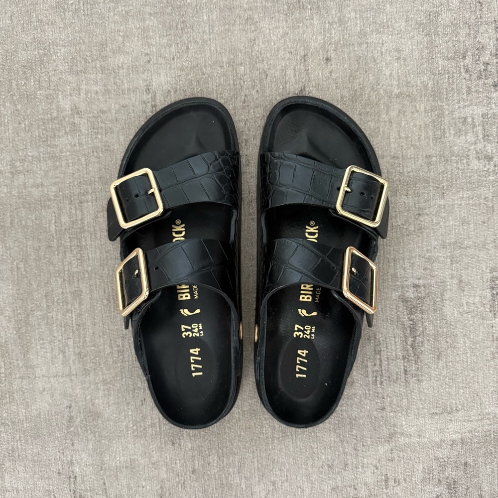 Birkenstock 1774 Arizona Black Croc Sandals